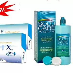 Air Optix Aqua 6шт + Solo Care Aqua 90мл