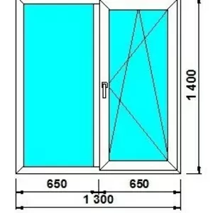 Окно SOFTLINE 70mm Veka 4-16-4 1300*1400 