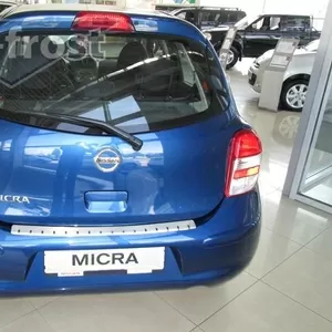 Защитная накладка на задний бампер Nissan Micra IV 5D 2010+