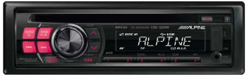 Alpine CDE-120RR - CD/MP3/WMA/AAC-ресивер,  FM-тюнер,  4x50W