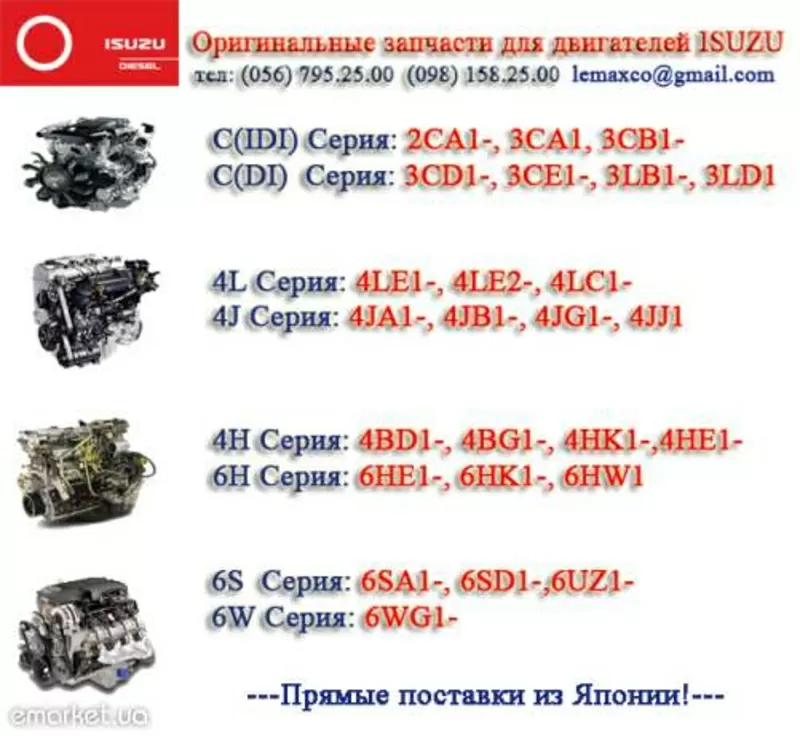 Продам оригинальные запчасти к технике Хитачи, Исузу.