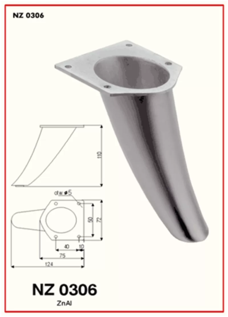 Мебельная ножка хромированная NZ 0304
