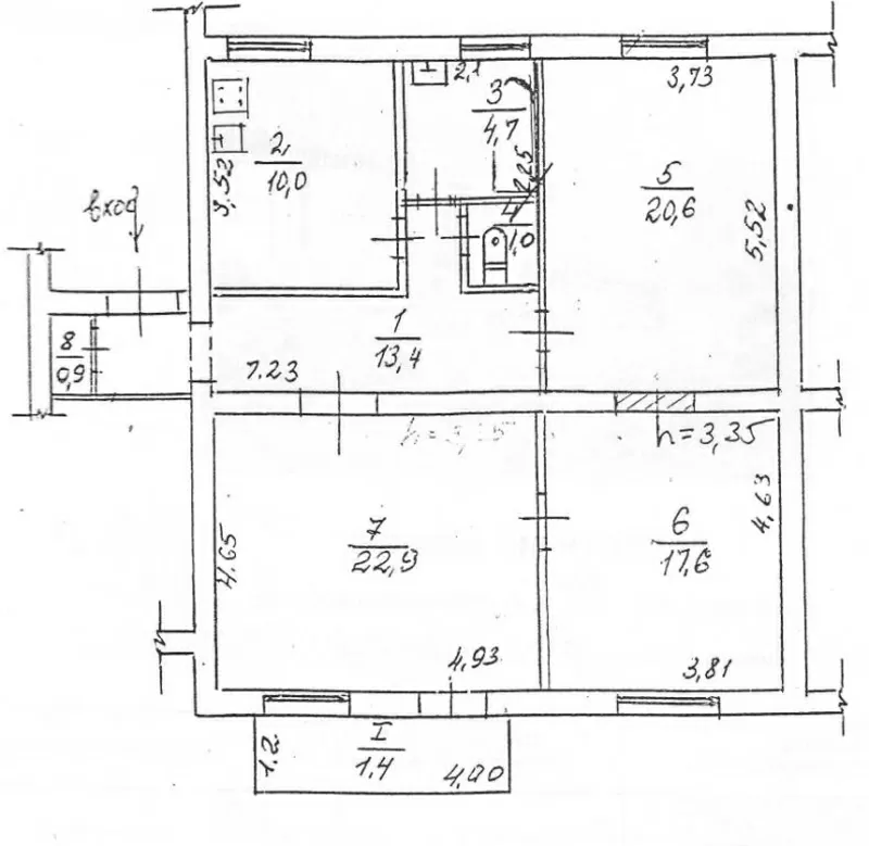 Продам 3-х комнатную квартиру на пр. Карла Маркса. 2