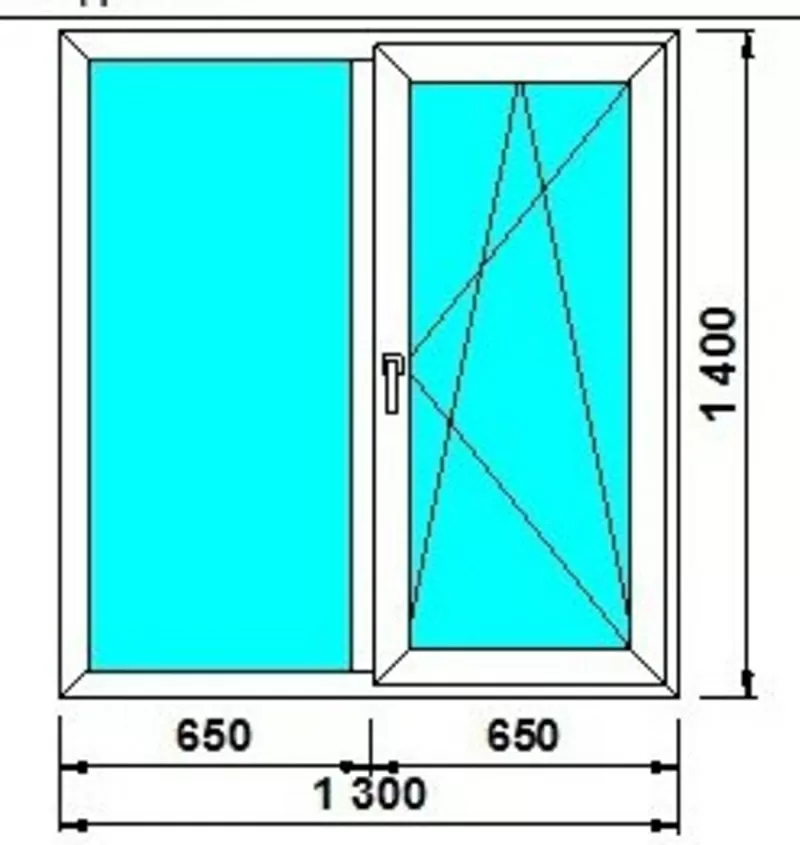 Veka Euroline,  1300*1400,  4/10/4/10/4