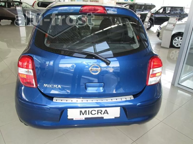 Защитная накладка на задний бампер Nissan Micra IV 5D 2010+