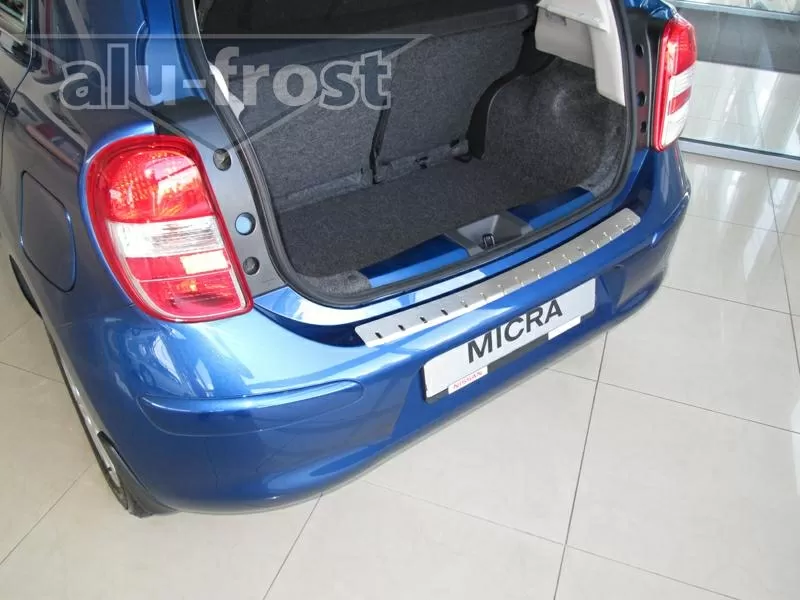 Защитная накладка на задний бампер Nissan Micra IV 5D 2010+ 4