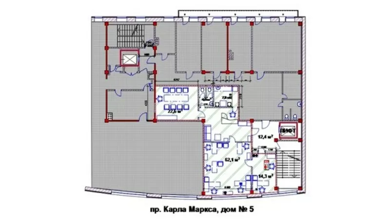 Сдам  офис 111кв.м,  по адресу проспект Карла Маркса 5 4