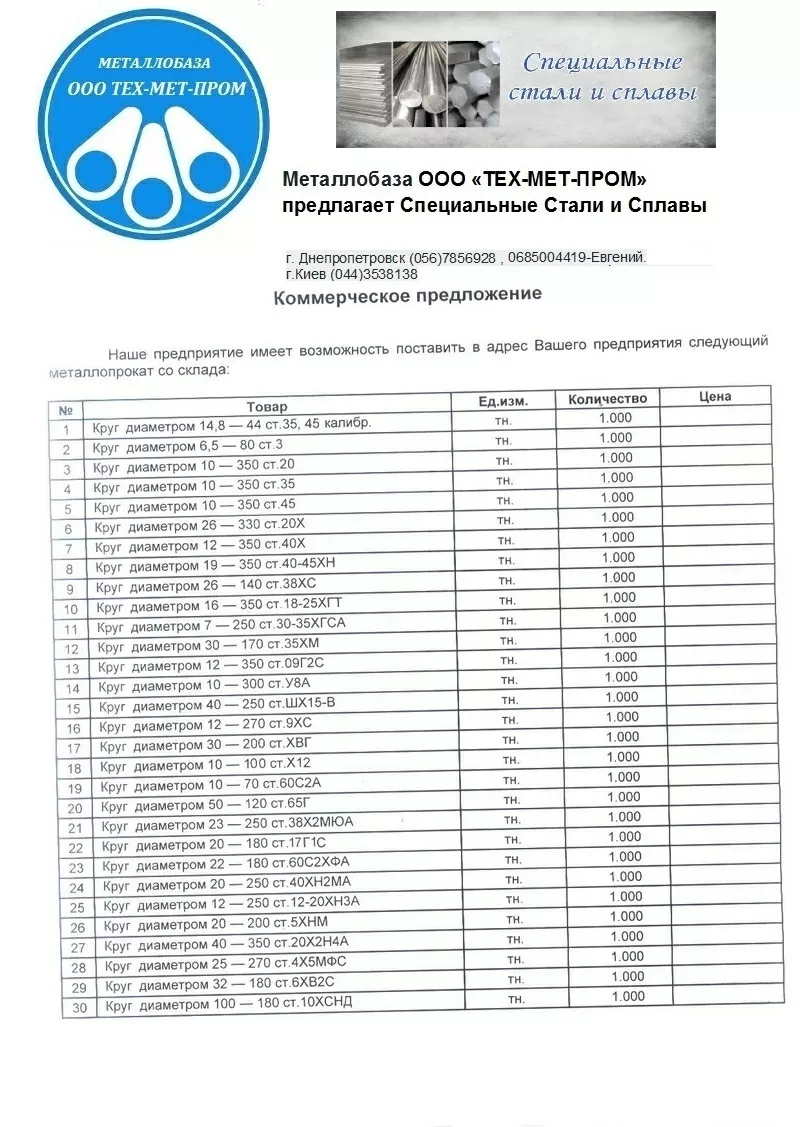 Специальные Стали и Сплавы «ТЕХ-МЕТ-ПРОМ»