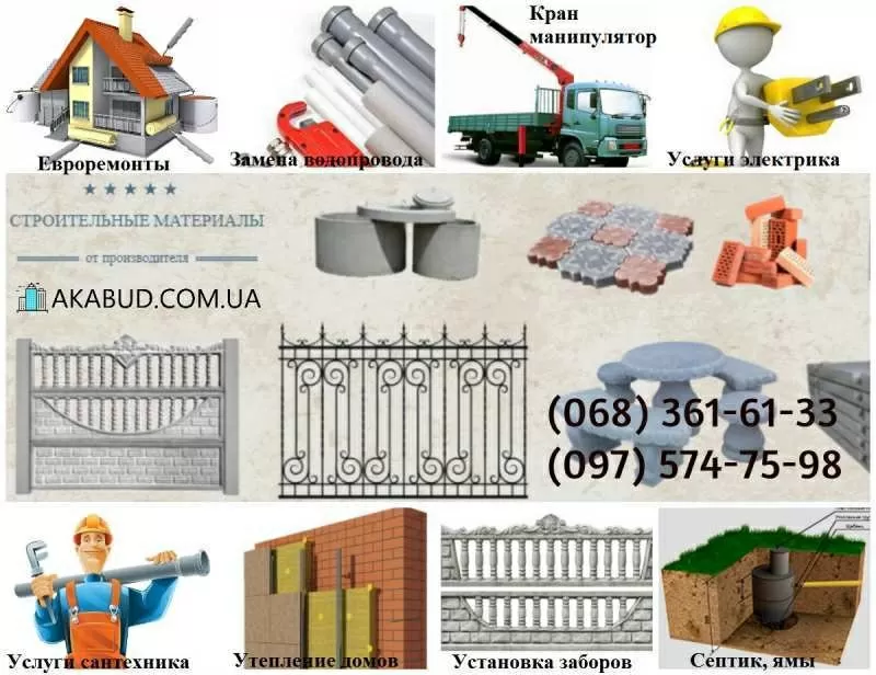 Услуги строительства и ремонта,  ЖБИ оптом в Украине 2