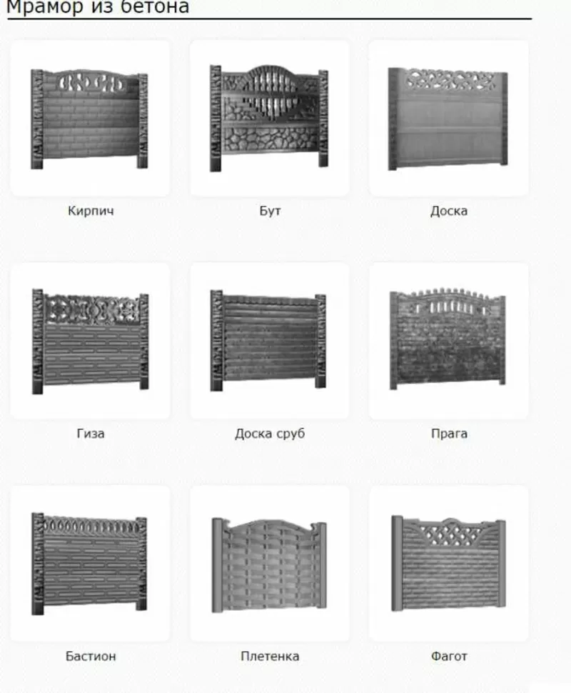 Заборы из бетона. Еврозаборы Кривой Рог 3