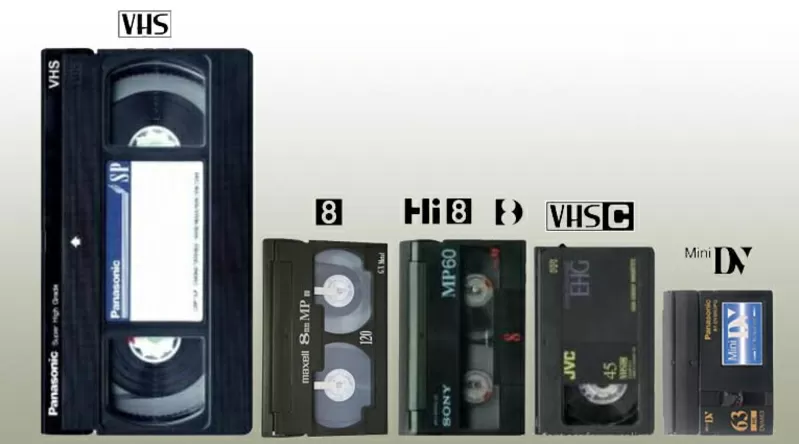 Оцифровка видеокассет VHS,  VHS-C,  Mini-DV,  Video8,  Hi8.