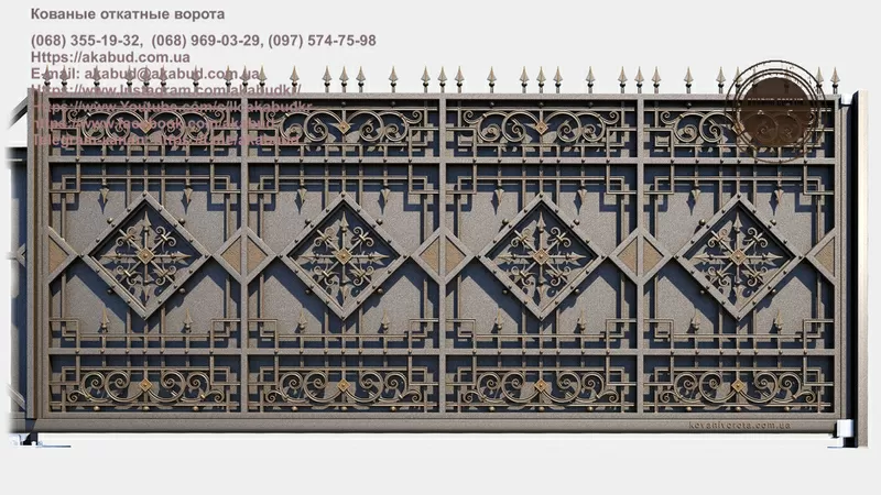 Кованые откатные ворота. Производство кованых откатных ворот 2