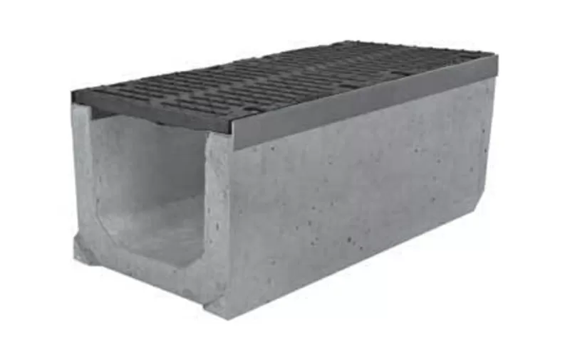 Лоток водоотводный  ЛВ-30.40.41 бетонный с решеткой щелевой чугун 2