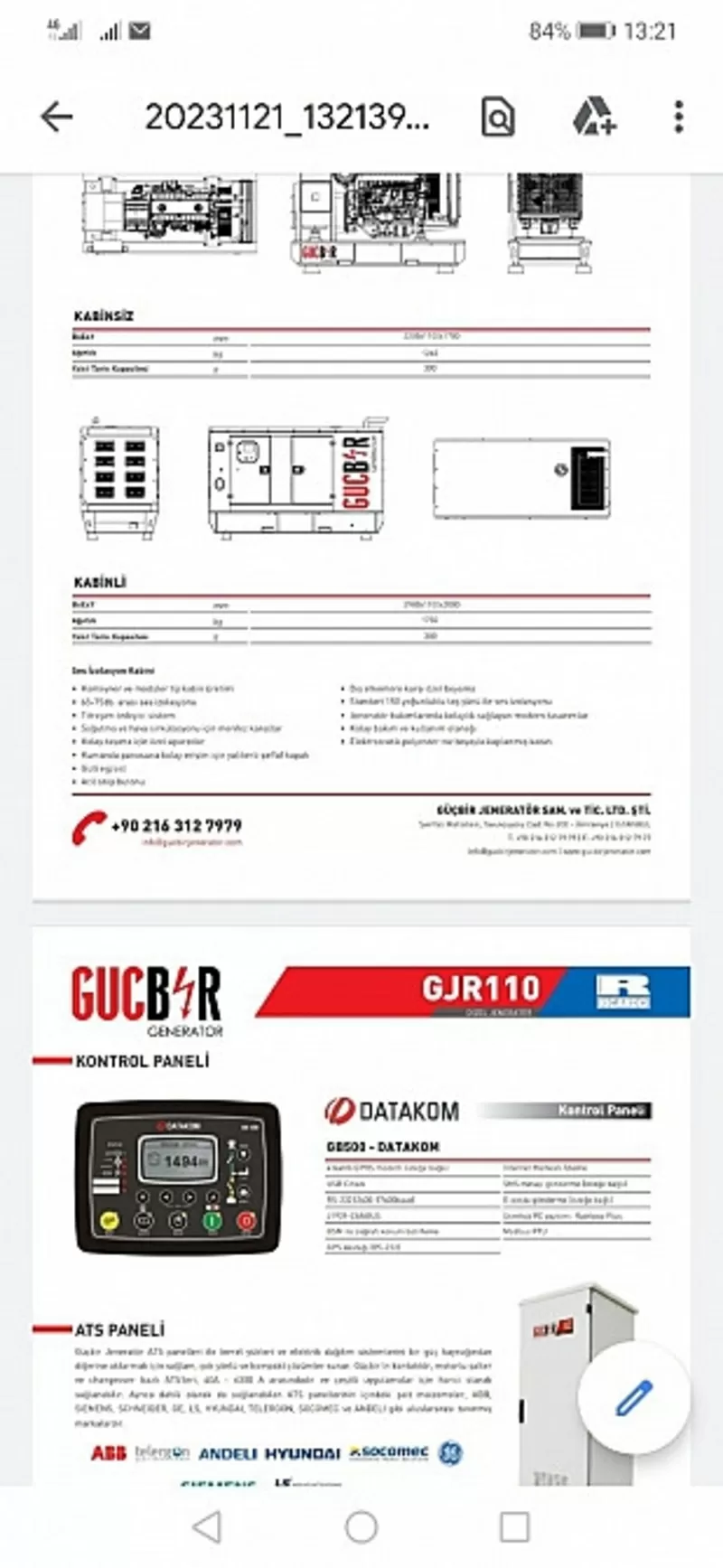 Дизельний генератор Gucbir 110кВА + навіс 4