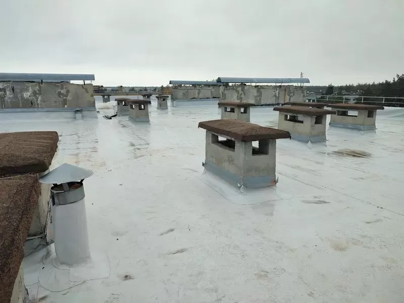 Ремонт,  устройство плоской кровли,  ПВХ мембраной 3