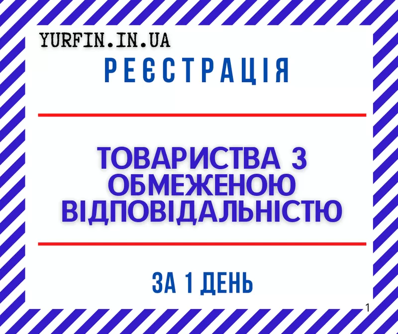 Реєстрація ТОВ «під ключ» за 1 день.