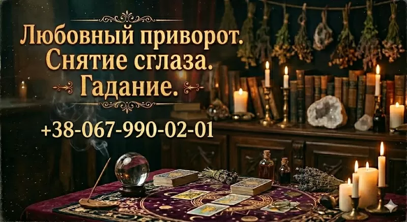 Гадание на Таро Днепр,  приворот по фото,  снятие порчи,  обряды на любовь.