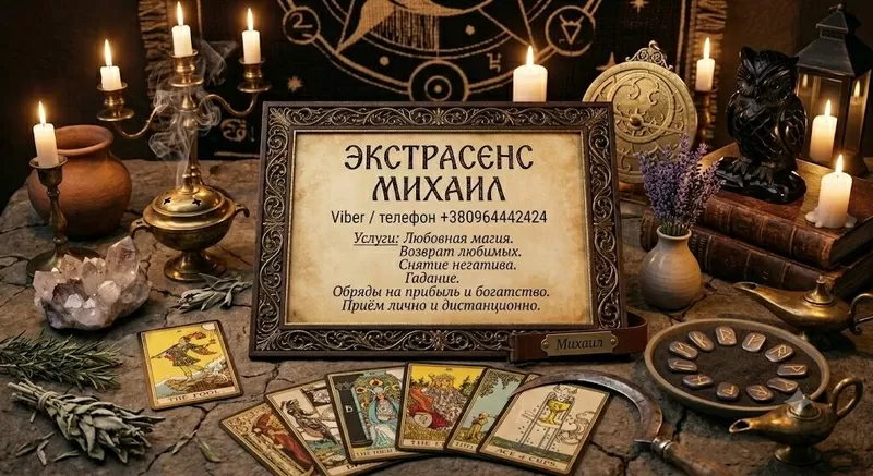 Сильный экстрасенс и таролог в Днепре: любовная магия,  снятие порчи,  п